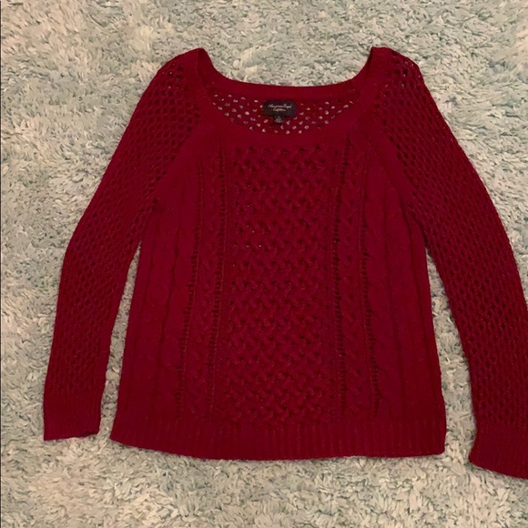 Dark red American Eagle knit sweater - Picture 2 of 2